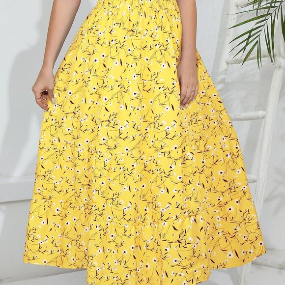 Women's Long Maxi Plus Size Skirt 2025 Trendy Flowy Elastic High Waist Casual Sp - Picture 6 of 7